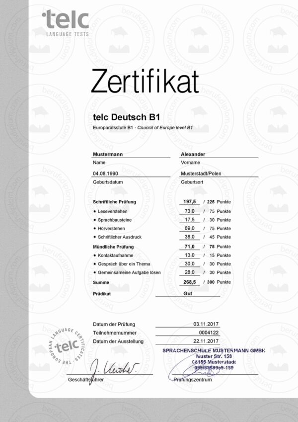 TELC-Deutschzertifikate online kaufen