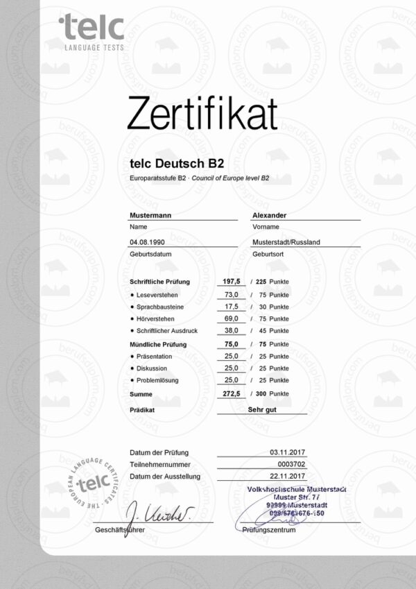 TELC-Deutschzertifikate online kaufen